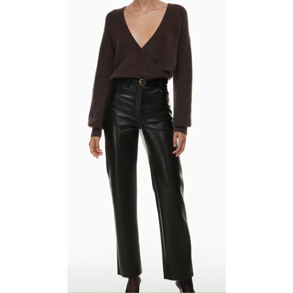 Wilfred the melin pant High-waisted Vegan Leather pants Straight Size 12